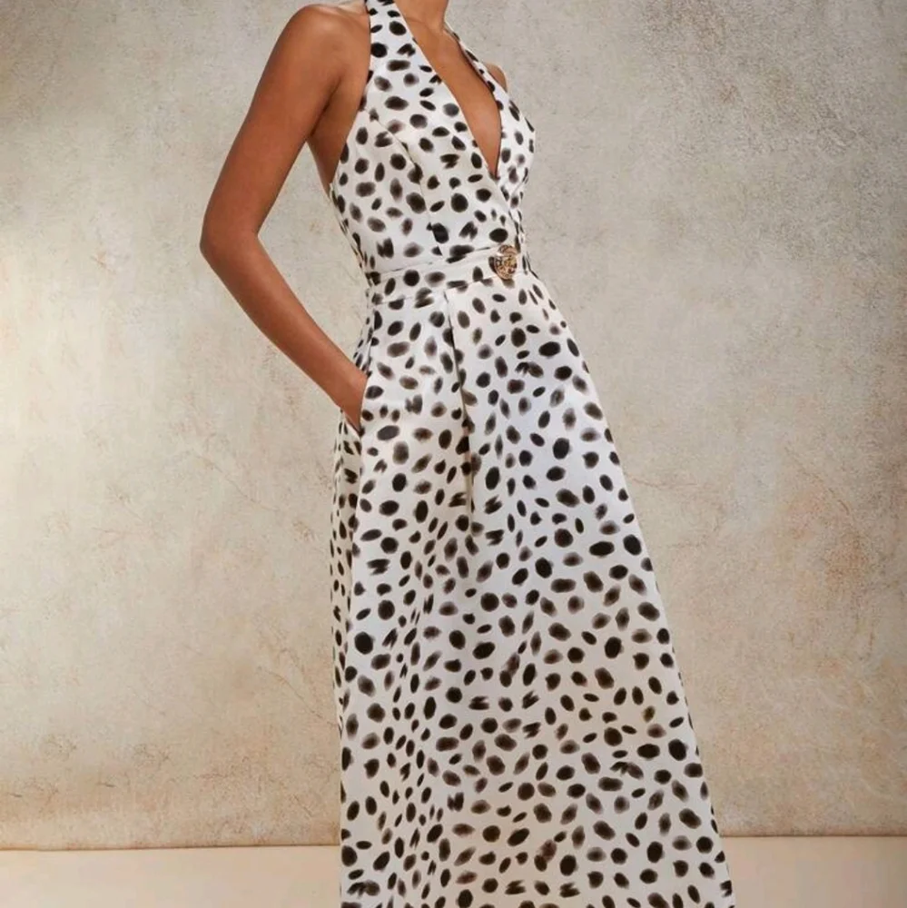 Women's Fashion Backless Halter Neck Full Print Dress For Summer - Picture 6 of 7